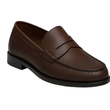 Dark brown leather loafers