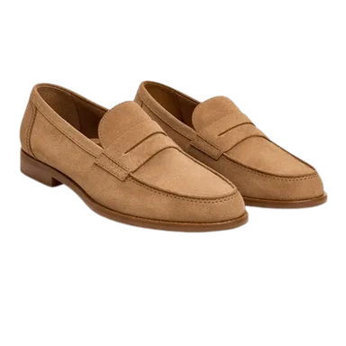 Tan suede loafers